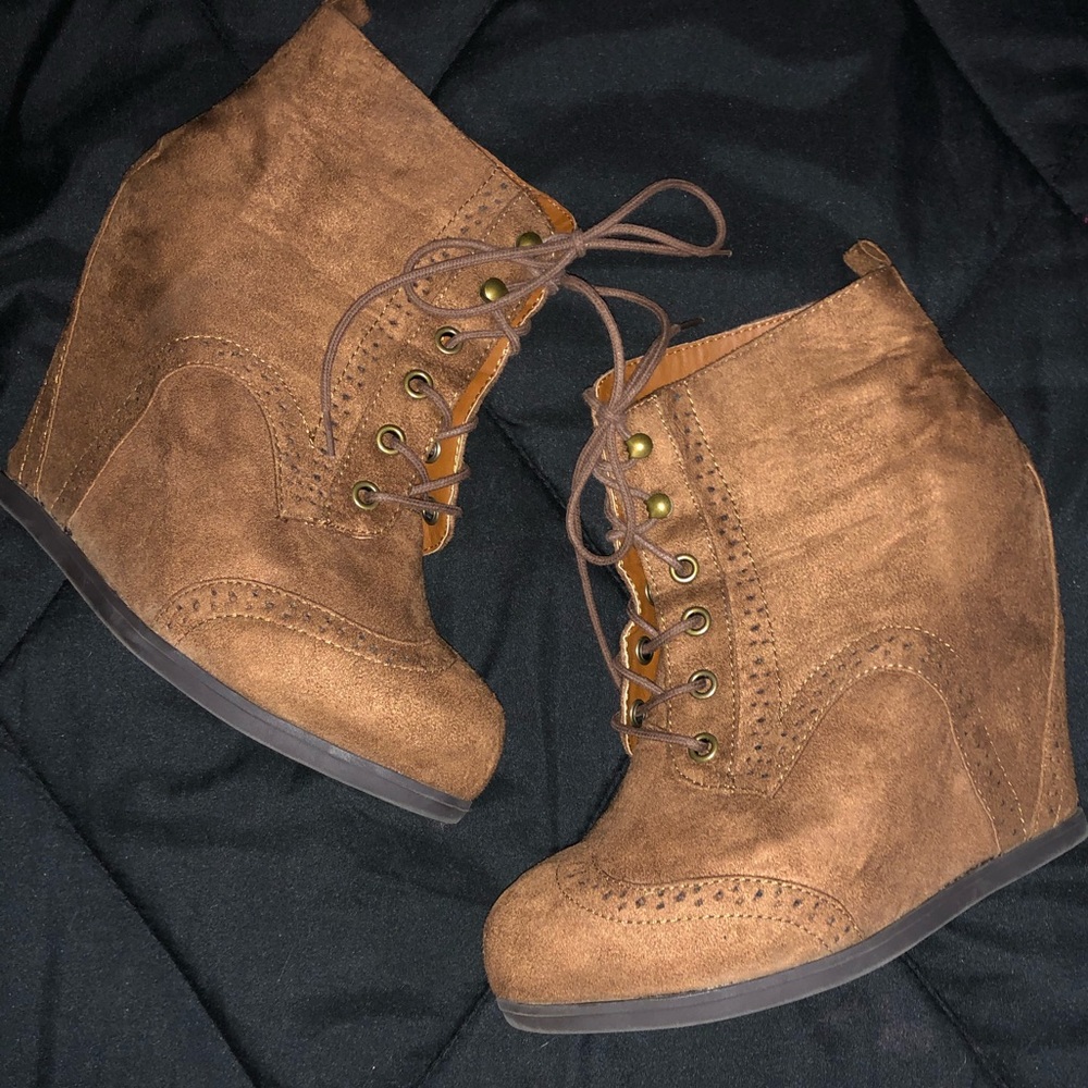 Suede Wedge Bootie